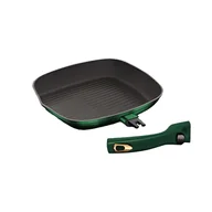 Patelnie - Patelnia grillowa aluminiowa EMERALD, 28 cm, odpinana rączka - miniaturka - grafika 1