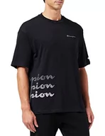 Koszulki męskie - Champion Męski T-shirt American Classics Multi-Logo, czarny, S - miniaturka - grafika 1
