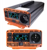 Przetwornice samochodowe - Green Cell Przetwornica samochodowa 12V/230V 1200W czysty sinus, LCD - miniaturka - grafika 1