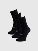 Skarpetki damskie - Skarpety casual za kostkę damskie (ZESTAW 3 szt.) 4F 4FWMM00USOCF474-20S Czarny 35-38 - miniaturka - grafika 1