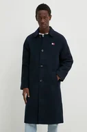 Płaszcze męskie - Tommy Jeans płaszcz z domieszką wełny kolor granatowy przejściowy DM0DM20589 - miniaturka - grafika 1