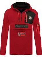 Odzież trekkingowa męska - Geographical Norway Bluza polarowa "Terifique" w kolorze czerwonym - miniaturka - grafika 1