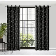 Zasłony - Zasłona na przelotkach MARGO 140 x 250 cm czarny - miniaturka - grafika 1