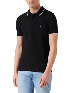 Wrangler Męska koszulka polo Pique, czarna (czarny), S, Czarny, S - Koszulki męskie - miniaturka - grafika 1