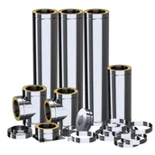 Akcesoria kominkowe - komin systemowy fi 180 dwuścienny na fundament - miniaturka - grafika 1