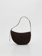 Torebki damskie - Reserved - Torebka na ramię z imitacji zamszu - ciemnobrązowy - miniaturka - grafika 1