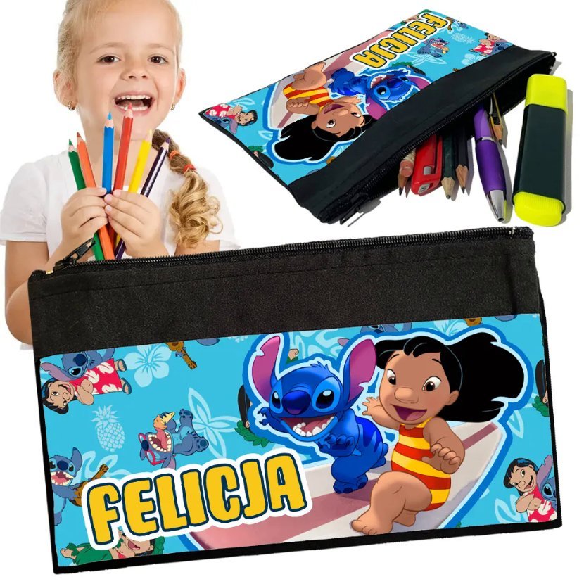 Personalizowany Piórnik LILO & STITCH - Saszetka Nadruk imienia Prezent