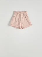 Spodenki damskie - Reserved - Szorty paperbag - różowy - miniaturka - grafika 1