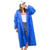 Płaszcze damskie - PELERYNA PONCZO PŁASZCZ PRZECIWDESZCZOWY UNISEX NIEBIESKI - miniaturka - grafika 1