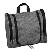 Kosmetyczki, organizery i kuferki - Relaxdays Kosmetyczka dla mężczyzn i kobiet, 6 przegródek, wodoszczelna, kosmetyczka do zawieszenia, worek na pranie na kemping, szary, 1 sztuka - miniaturka - grafika 1