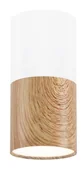 Oprawy, klosze i abażury - Candellux Oprawa natynkowa TUBA IP20 śr. 5.8 cm biało-drewniana LED - miniaturka - grafika 1