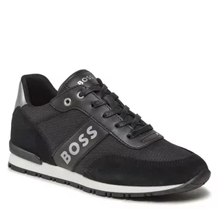 Buty dla chłopców - Sneakersy Boss J29347 S Black 09B - grafika 1