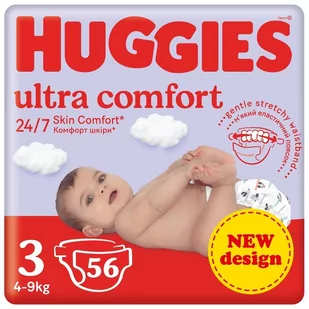 Huggies Pieluchy Ultra Comfort Jumbo Pack Rozmiar 3 4-9kg 56szt - Pieluchy - miniaturka - grafika 1