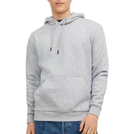 Bluzy męskie - JACK & JONES Jjebradley Sweat Hood Noos męska bluza z kapturem, jasnoszary melanżowy, XL - miniaturka - grafika 1