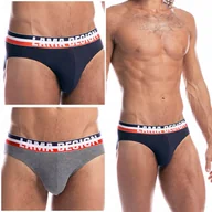 Majtki męskie - LAMA męskie SLIPY bawełniane majtki 2-PAK - L - miniaturka - grafika 1