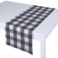 Obrusy i serwetki - Dekoria pl pl Bieżnik prostokątny granatowo biała krata 5,5x5,5cm) 40 × 130 cm Quadro 410-136-03 - miniaturka - grafika 1