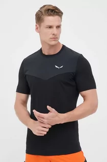 Koszulki męskie - Salewa t-shirt sportowy Lavaredo Hemp kolor czarny gładki - grafika 1