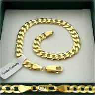 Bransolety męskie - BRANSOLETKA ZŁOTA MĘSKA SREBRO PR.925 PANCERKA 21cm/6mm DLA NIEGO NA ŚWIĘTA - miniaturka - grafika 1