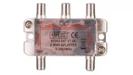 Wtyczki i adaptery - Goobay Rozdzielacz sygnału SAT splitter 1x F 4x F 5-2500MHz 67003 67003 - miniaturka - grafika 1