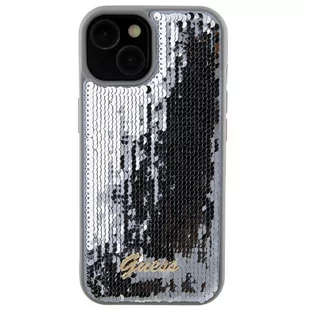 Guess GUHCP15SPSFDGSS iPhone 15 6.1" srebrny/silver hardcase Sequin Script Metal - Etui i futerały do telefonów - miniaturka - grafika 3
