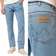 Spodnie męskie - Wrangler TEXAS SLIM Good Vibes KLASYCZNE ZW����ANE BLUE D��INS W38 L32 - miniaturka - grafika 1