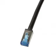 Patchcordy - LogiLink Patchcord CQ7023S Cat.6A S/FTP PVC+PE 0,5m czarny - miniaturka - grafika 1