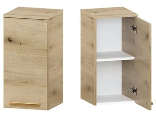 Słupek Łazienkowy ATHD 35 cm DW Prawy - Dąb Evoke Coast Mat - Uchwyty Złote Polerowane - Szafki łazienkowe - miniaturka - grafika 1