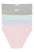 Majtki dla dzieci - bonprix Figi dziewczęce (5 par) szary - miniaturka - grafika 1