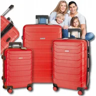 Walizki - Zestaw 3 walizek podróżnych 3w1 ABS bagaż kufer na kółkach 94L+63L+40L - miniaturka - grafika 1