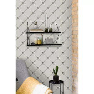 Flizelina tapeta Retro szaro-białe romby 104x70cm - Tapety - miniaturka - grafika 1