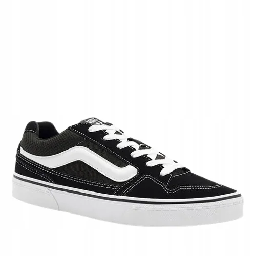 VANS CZARNE MĘSKIE TRAMPKI SKÓRZANE Z BIAŁĄ PODESZWĄ 46 26LA