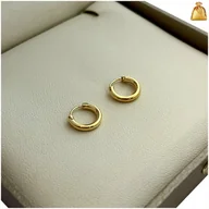 Biżuteria dla dzieci - ZŁOTE POZŁACANE DELIKATNE KOLCZYKI KÓŁKA KÓŁECZKA 1 CM DLA DZIEWCZYNKI 925 - miniaturka - grafika 1