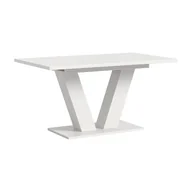 Stoły - Motion stół do jadalni nogi V 90x150/190 cm z 1 wkładką biały. - miniaturka - grafika 1