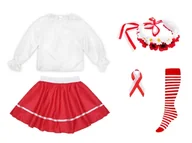 Dresy i komplety dla dziewczynek - ZESTAW NARODOWY BIAŁO-CZERWONY 116-128 5el - miniaturka - grafika 1
