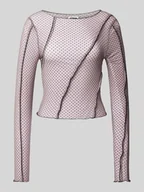 Bluzki damskie - Bluzka z długim rękawem i dekoltem w łódkę model ‘VIKKI’ - miniaturka - grafika 1