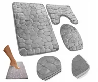 Dywaniki łazienkowe - DYWANIKI DO ŁAZIENKI ZESTAW 3 SZT ŁAZIENKOWE ANTYPOŚLIZGOWE CHŁONNE TOALETA - miniaturka - grafika 1