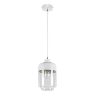Lampy sufitowe - Britop Loftowa LAMPA wisząca AMARETTO 15800102 skandynawska OPRAWA szklany zwis przezroczysty biały - miniaturka - grafika 1