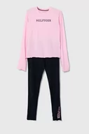 Piżamy dla dziewczynek - Tommy Hilfiger piżama dziecięca kolor różowy z nadrukiem - miniaturka - grafika 1