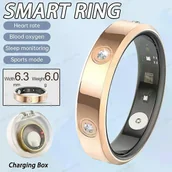 Smartringi - 2025 SR500 Smart Ring Kobiety Tętno Monitor snu tlenu we krwi IP68 Wodoodporny tryb multi-sport Tracker Smartring Mężczyźni Prezenty Różowe złoto z... - miniaturka - grafika 1