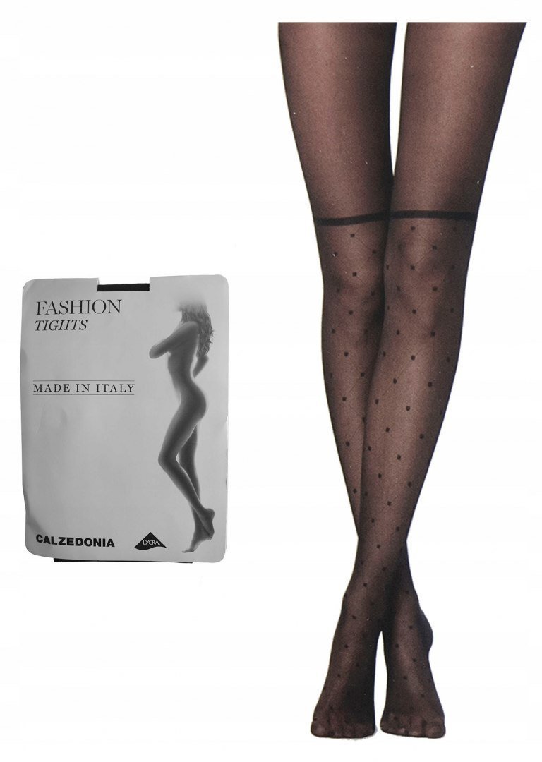 Rajstopy romby Calzedonia czarne rozmiar S/M