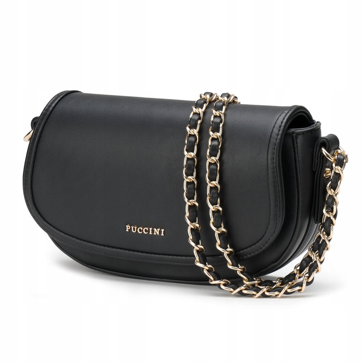Torebka Damska Na Ramię Crossbody Z Łańcuszkiem PUCCINI Czarna BML069M-1