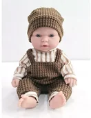 Lalki dla dziewczynek - TOY DOLL BABY WITH BROWN CLOTHES 706629W - miniaturka - grafika 1