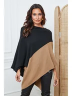 Kurtki damskie - So Cachemire Ponczo "Kordeva" w kolorze jasnobrązowo-czarnym - miniaturka - grafika 1