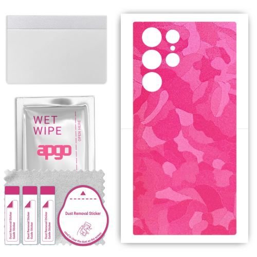 folia naklejka skórka strukturalna na TYŁ do Samsung Galaxy S24 Ultra - Moro Camo Różowy - apgo SKINS
