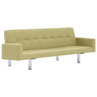 Sofy i kanapy - Rozkładana sofa Enya z podłokietnikami - zielona - miniaturka - grafika 1