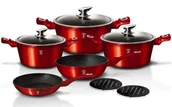 Zestawy garnków i patelni - 10 elementowy zestaw czerwonych garnków G6-R41 - miniaturka - grafika 1