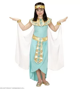 Widmann Królowa Andreas 49436  kostium dziecięcy egipska peleryna, sukienka, pasek, bransoletki, opaska na czoło i, 116, turkusowy 49435 - Stroje karnawałowe - miniaturka - grafika 1