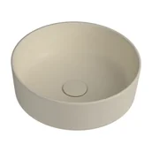Umywalki - Massi Umywalka ceramiczna nablatowa okrągła beżowa bez otworu na baterię 42 cm LERA Ivory - miniaturka - grafika 1