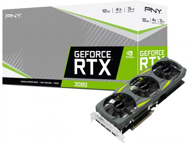 PNY Karta graficzna GeForce RTX 3080 Uprising Triple Fan LHR 12GB VCG308012LTFMPB