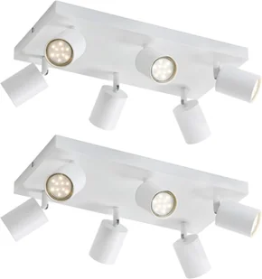 ZMH LED lampa sufitowa biały reflektor sufitowy: GU10 lampa sufitowa 6 płomieni 2ER 330° obrotowe spoty sufitowe industrialne nowoczesne do salonu sypialni kuchni przedpokoju - Lampy sufitowe - miniaturka - grafika 1